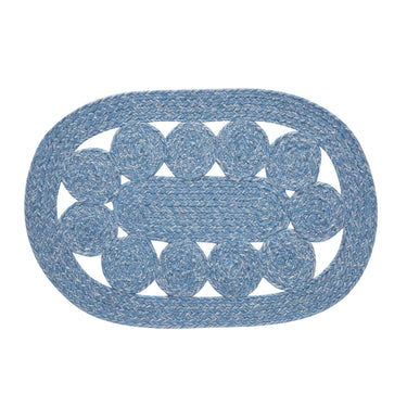 Celeste Blended Blue Indoor/Outdoor Braided Placemat 13